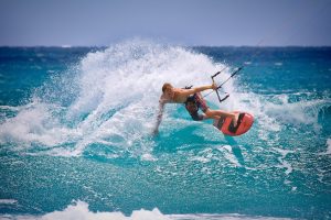 Man Kite Surfing
